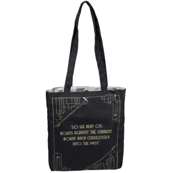 Gatsby Art Deco Black Book Tote Bag